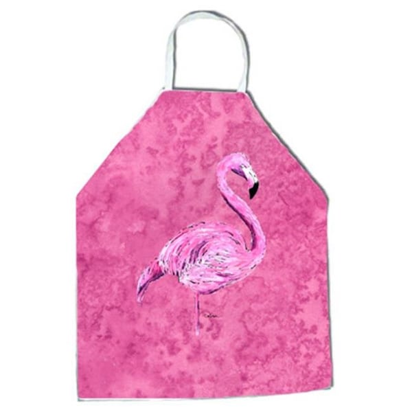Carolines Treasures Carolines Treasures 8875APRON 27 H x 31 W in. Flamingo on Pink Apron 8875APRON - main